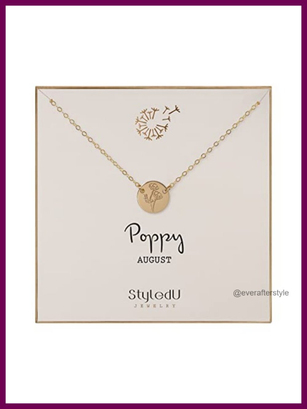 14k Gold Filled Birth Flower Necklace Hand Stamped Floral Pendant Personalized